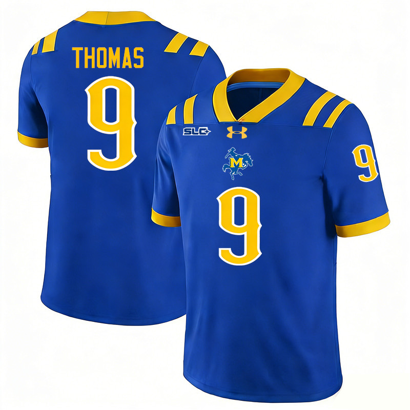 McNeese Cowboys #9 AJ Thomas College Football Jerseys,Uniforms-Royal